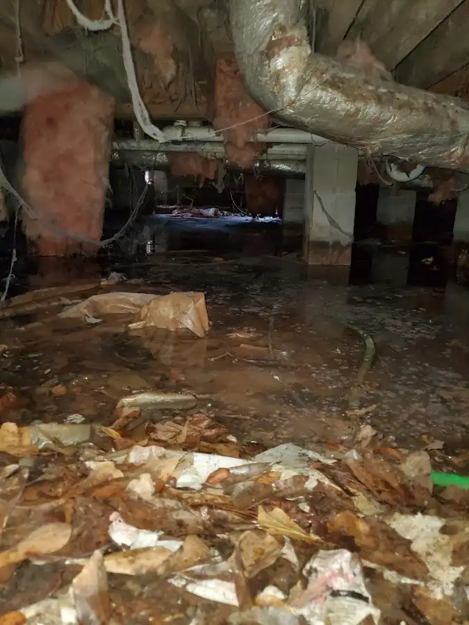 Crawl space flood assessment for Commercial Water Damage Restoration in Lynn