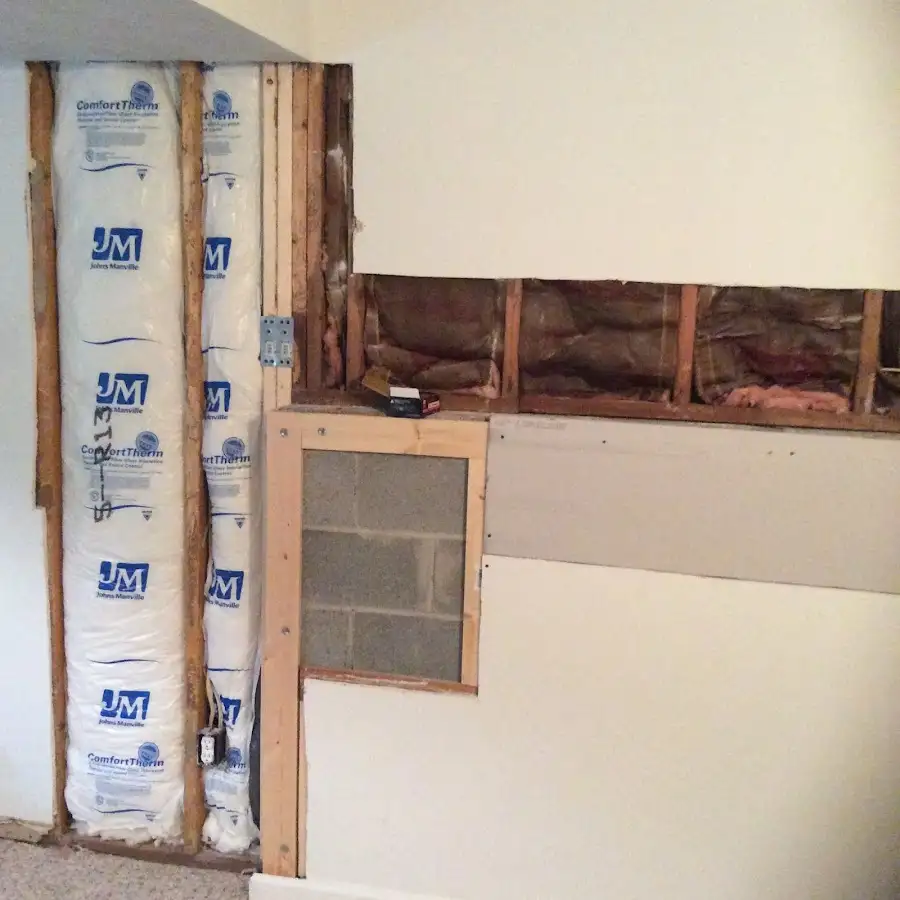 Wall insulation replacement during Contents Cleaning & Restoration in Lynn